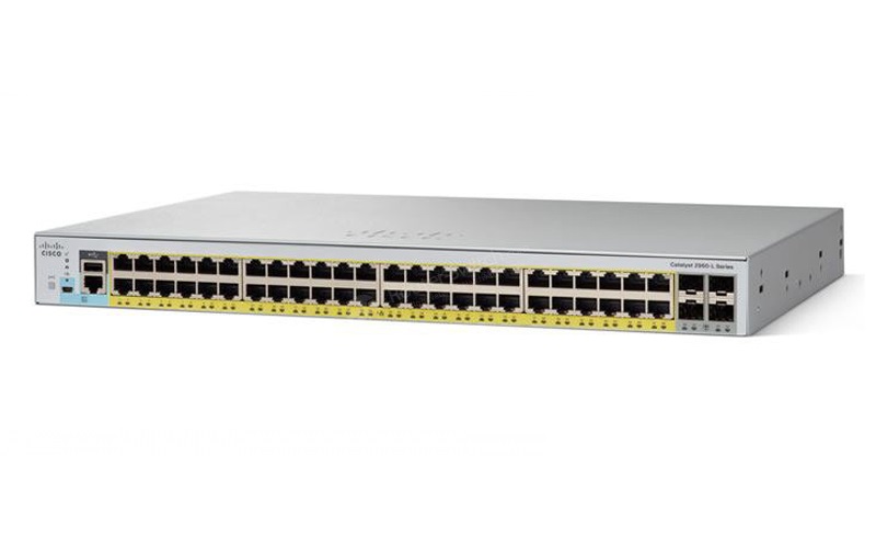 фото Cisco Catalyst 2960L Коммутатор WS-C2960L-SM-48PS Smart Managed,48p,Gig, PoE,4x1G SFP, LAN Lite 