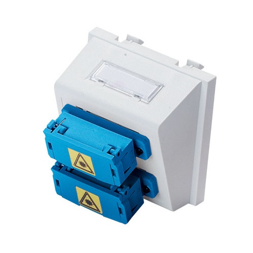 MOLEX MEU-00014-02 Оптический модуль Euromod 50х50мм, 2xDuplexSC со шторкой/ST, SM, угловой, бел фото MOLEX MEU-00014-02 Оптический модуль Euromod 50х50мм, 2xDuplexSC со шторкой/ST, SM, угловой, бел